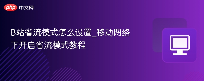 B站省流模式设置教程：移动网络下开启方法