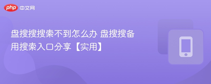 盘搜搜无法搜索？备用入口推荐【实用】