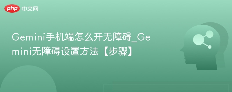 Gemini手机无障碍怎么开启【详细步骤】