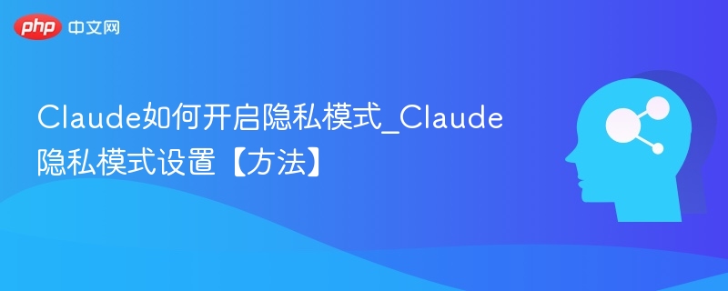 Claude隐私模式怎么开启？设置方法详解