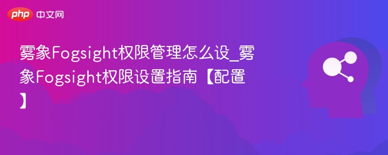 雾象Fogsight权限管理怎么设_雾象Fogsight权限设置指南【配置】