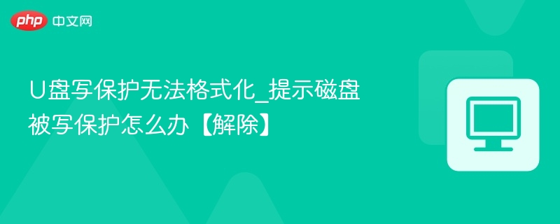 U盘写保护无法格式化_提示磁盘被写保护怎么办【解除】