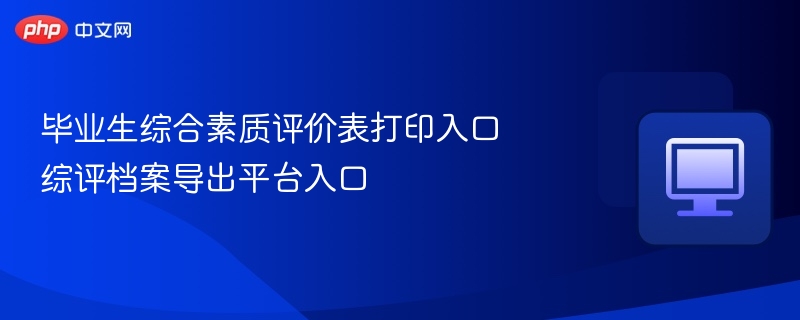 综合素质评价表打印入口及导出平台