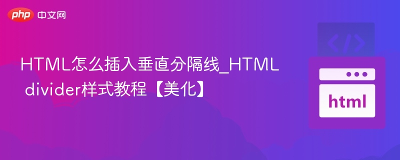 HTML垂直分隔线怎么加｜样式美化教程