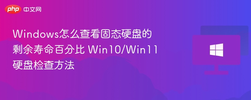 Windows怎么查看固态硬盘的剩余寿命百分比 Win10/Win11硬盘检查方法