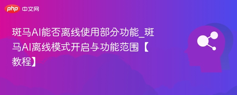 斑马AI离线功能怎么开？