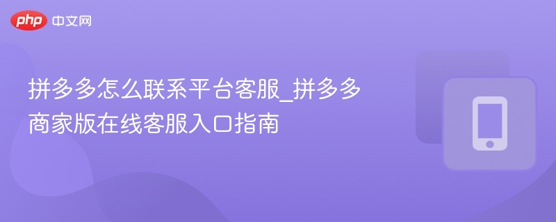 拼多多联系客服方法，商家版在线入口详解