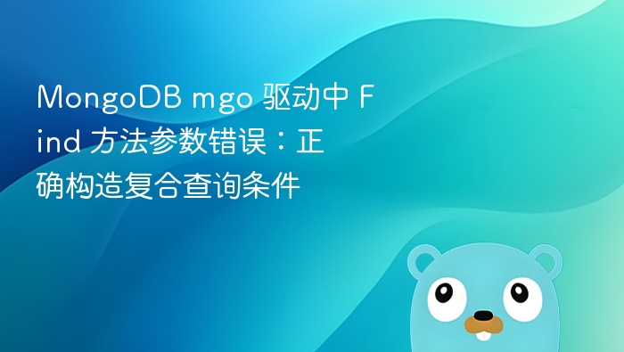 MongoDB mgo Find 参数错误解决方法