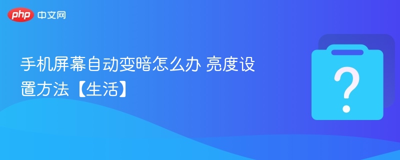手机屏幕自动变暗怎么调 亮度设置技巧
