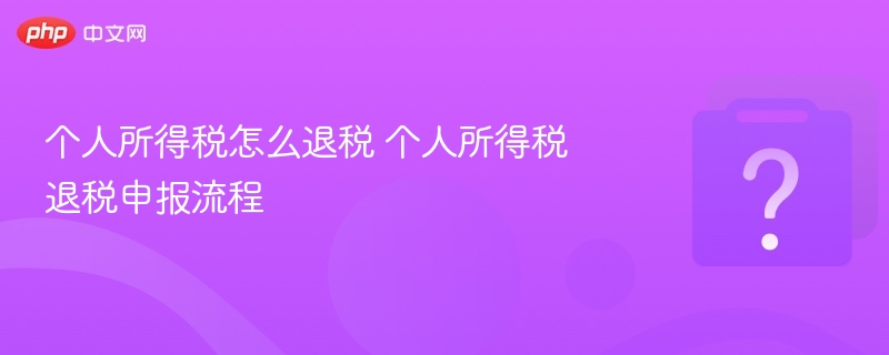 个人所得税退税方法及申报流程
