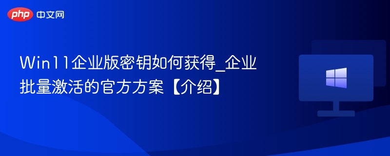 Win11企业版密钥获取方法及激活方案