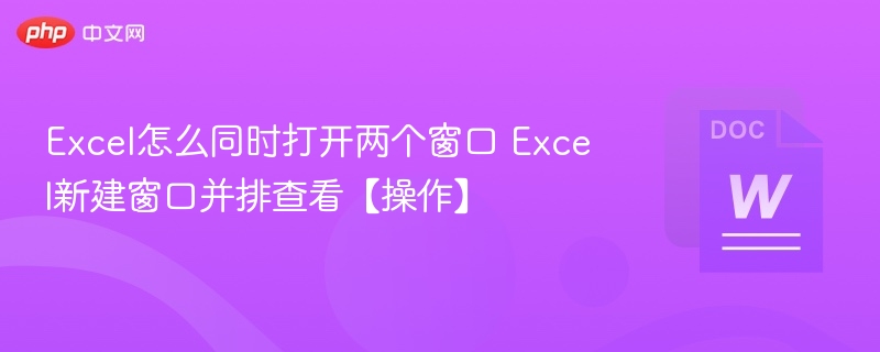 Excel如何同时打开两个窗口并排查看