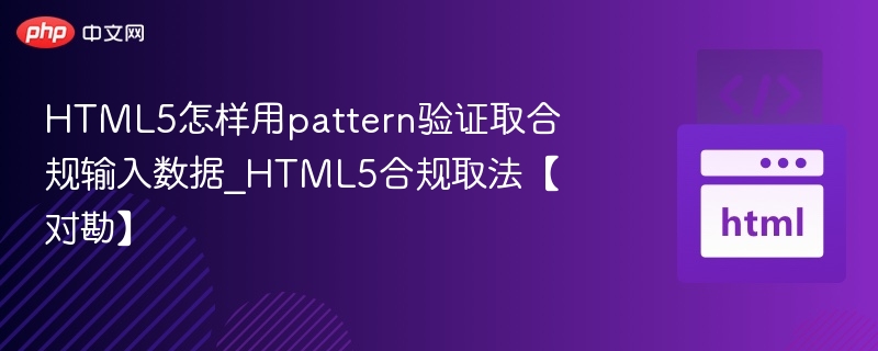 HTML5 pattern验证合规输入方法