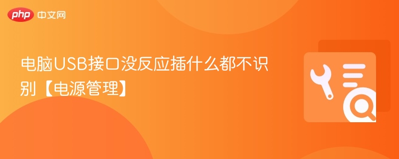 电脑USB接口没反应插什么都不识别【电源管理】