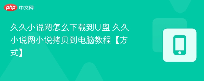 久久小说网小说拷贝到U盘方法