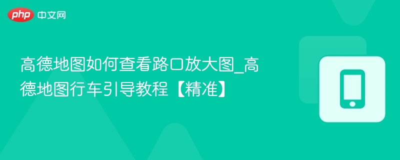高德地图查看路口大图技巧