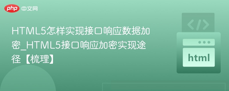 HTML5接口加密方法全解析