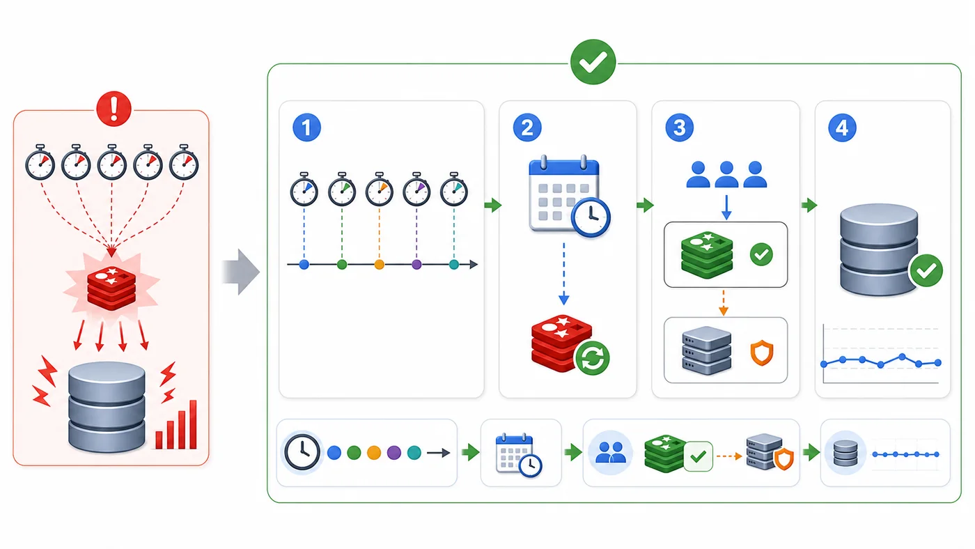 Redis 缓存雪崩治理中 TTL 抖动、预热和降级保护的修复流程