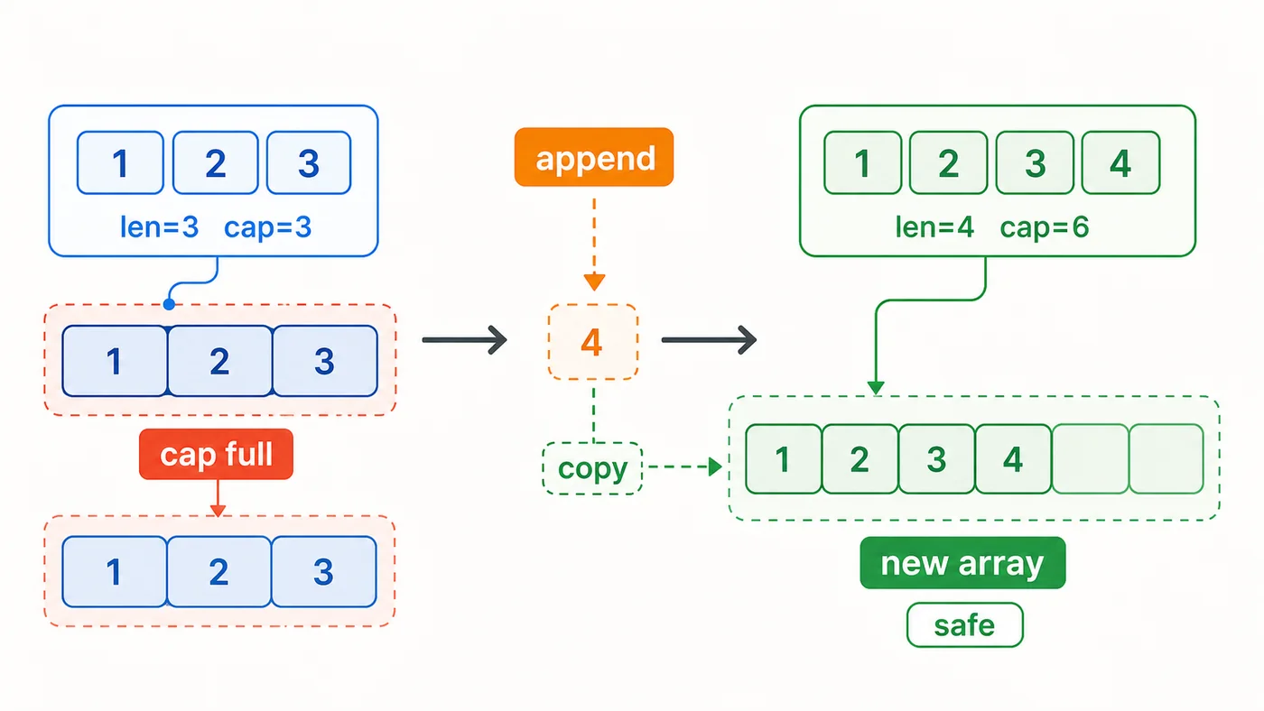 Go 问答：append 后原 slice 为什么有时会变，有时不会