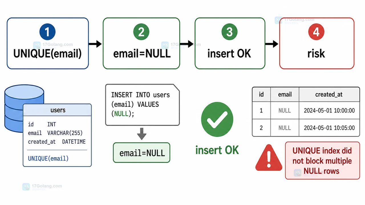 MySQL 唯一索引遇到 NULL 时允许多条空值记录插入的问题链路