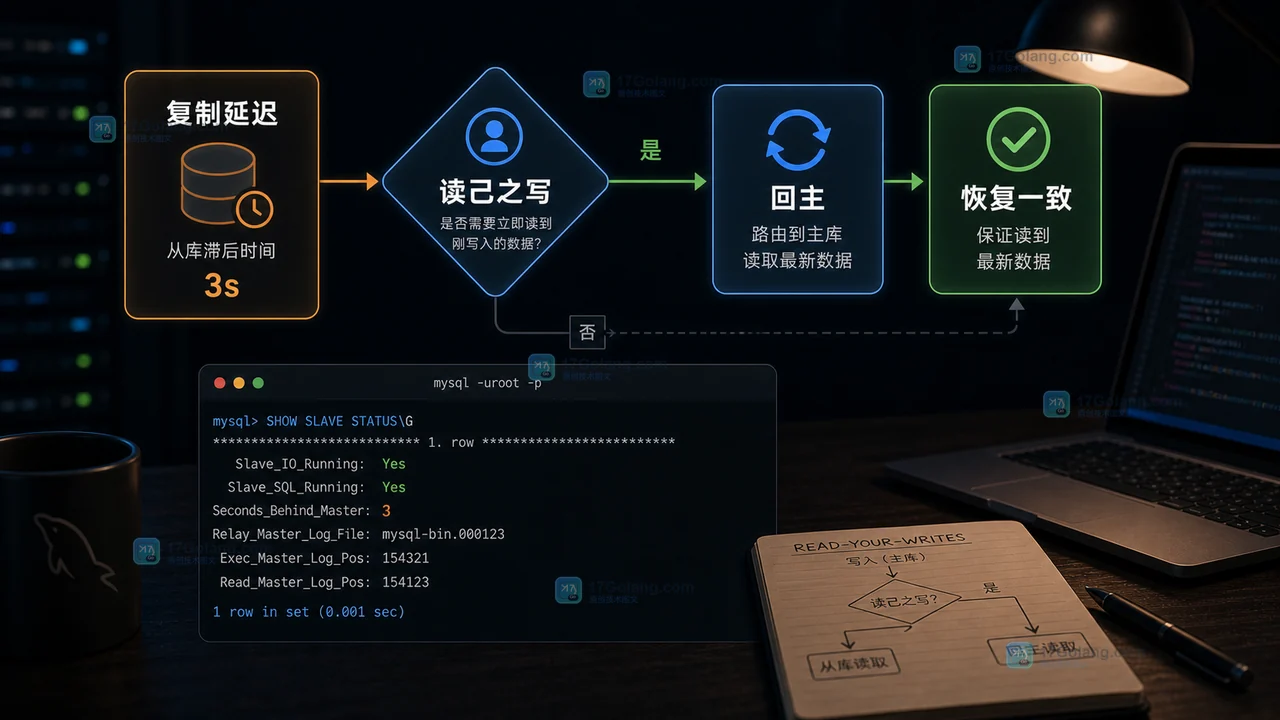 MySQL 复制延迟下读己之写场景通过回主恢复一致