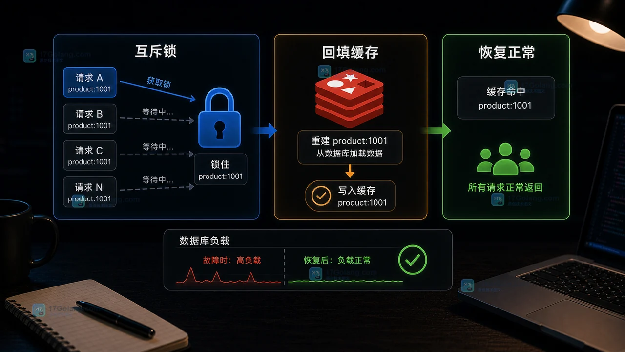 Redis 热点 key 过期后数据库被打满：缓存击穿怎么排查和修复