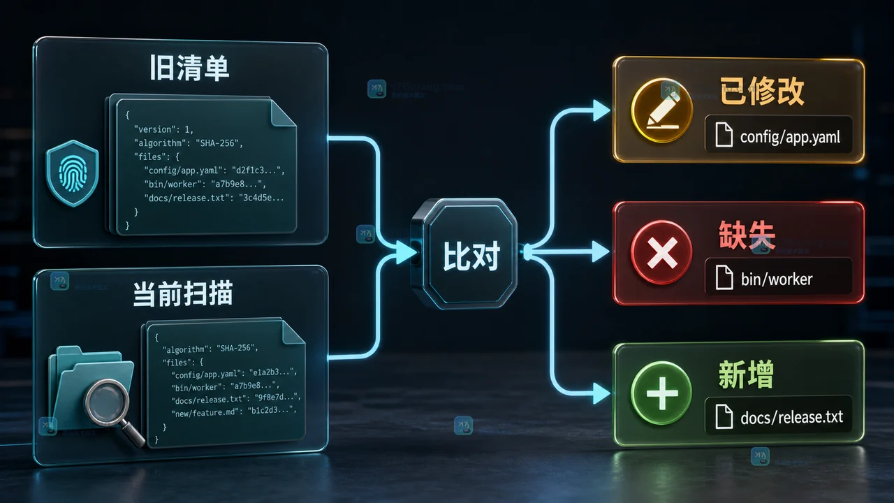 Go 实战：写一个并发 SHA-256 文件清单工具，目录扫描和结果核对一次讲清