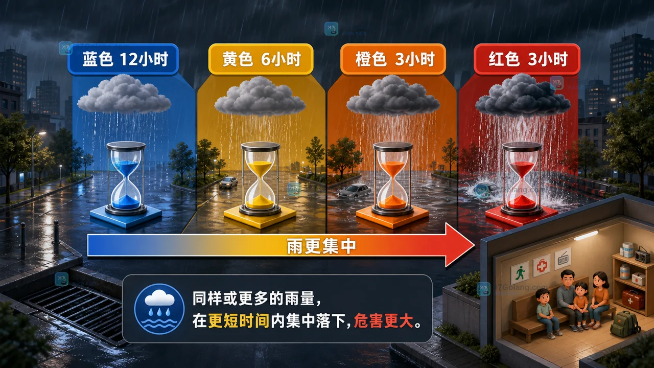 暴雨预警蓝黄橙红分别是什么意思？出门前这样判断更安全