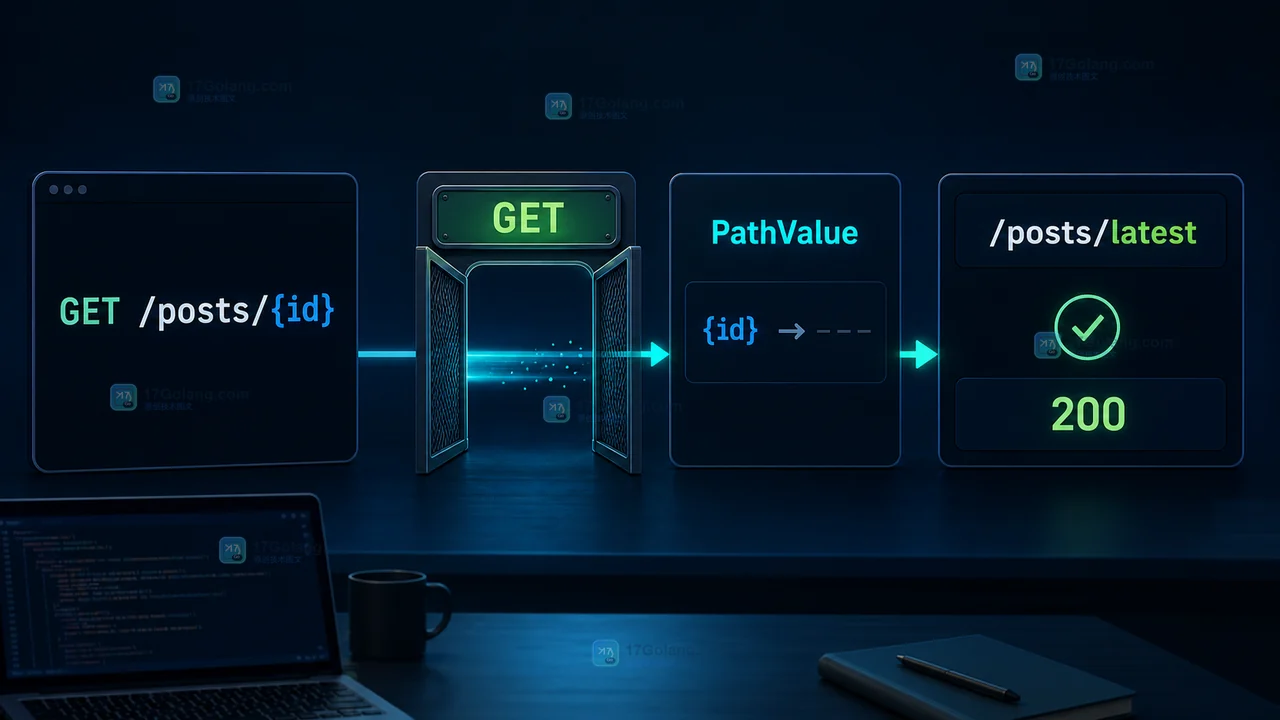 Go 1.22 ServeMux 路由怎么迁移：方法匹配、PathValue 与冲突规则