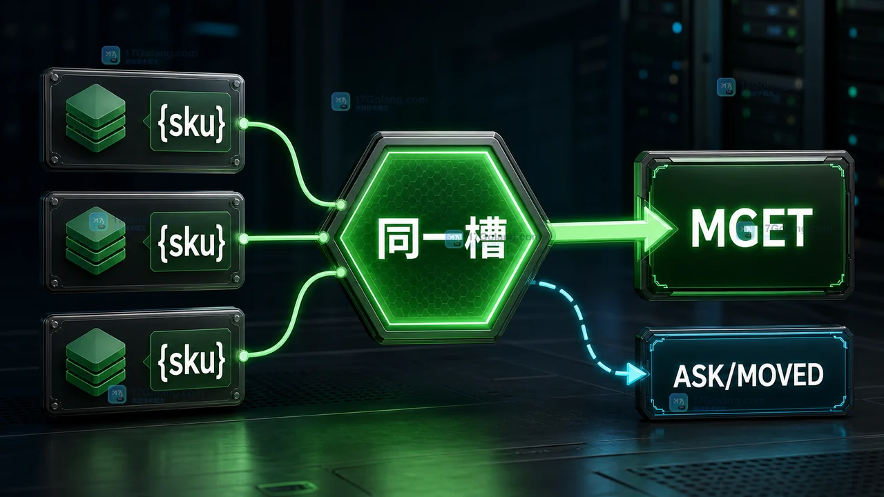 使用 sku Hash Tag 将商品价格库存归入同一 Redis 槽位,并检查 ASK 与 MOVED 的流程图