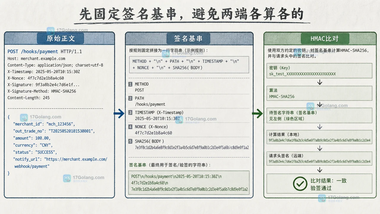 Go Webhook 签名校验怎么防重放：时间窗、Nonce 与 HMAC 验证