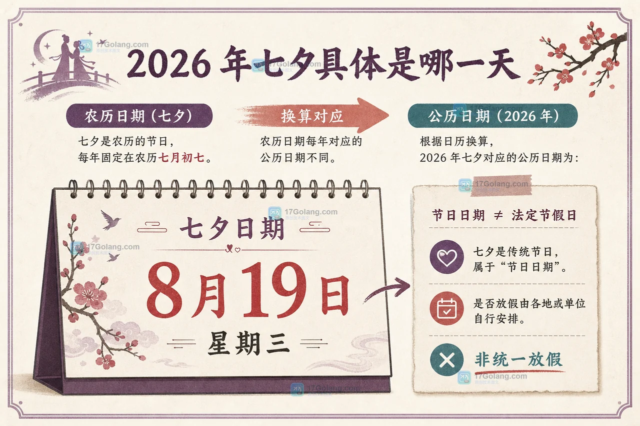 2026年七夕是哪天？是不是法定节假日，约会出行怎么安排