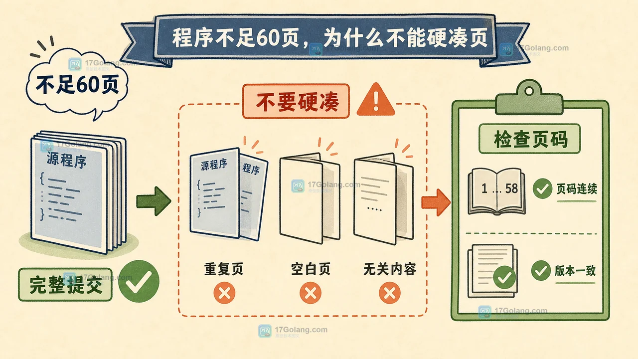 软著短程序提交清单:完整源程序、连续页码、版本一致和敏感信息清理