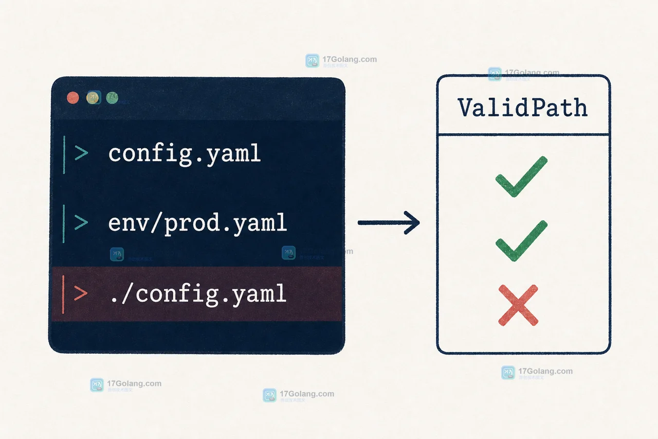 Go io/fs.ValidPath 逐个检查 config.yaml、env/prod.yaml 与 ./config.yaml 的结果