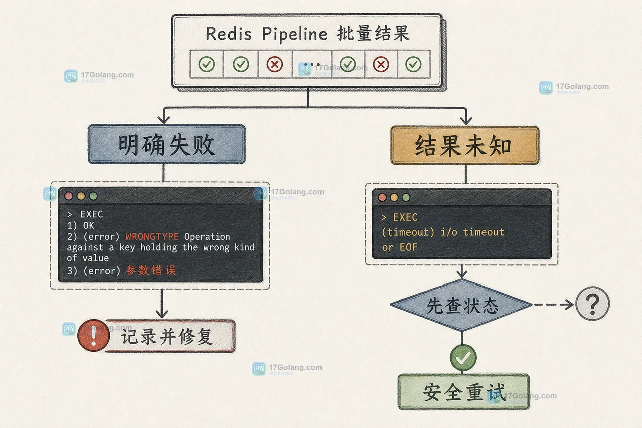 Redis Pipeline 明确失败与超时未知结果的重试决策路径