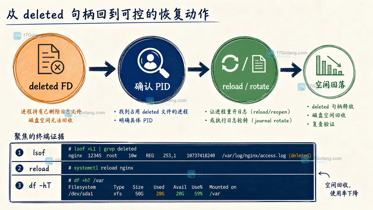 Linux 从 失联 日志句柄确认进程后通过 reload 或 journal rotate 恢复磁盘空间