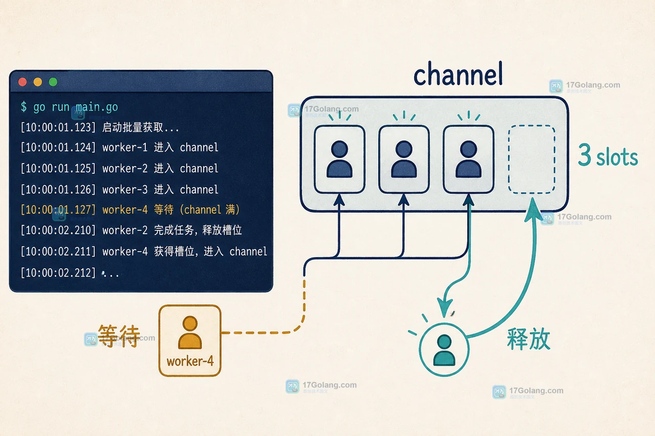 Go 并发限流用 channel 还是 semaphore：取消、阻塞与公平性怎么选