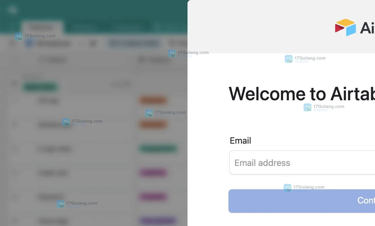 Airtable 官方登录页显示邮箱登录、单点登录和第三方登录入口