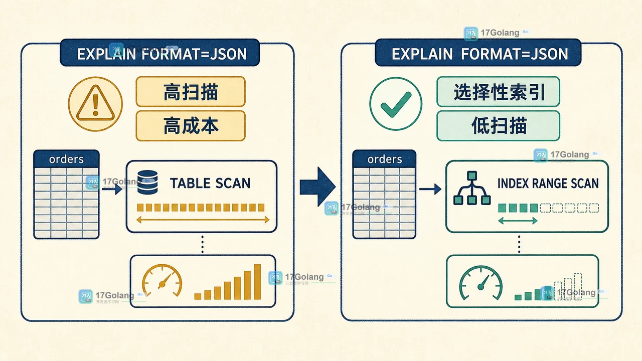 订单列表慢查询排查：MySQL JSON 计划里的四类代价字段