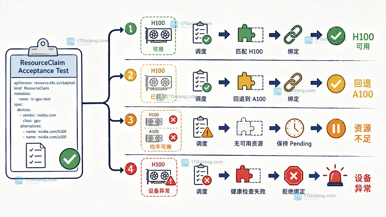 Kubernetes DRA 优先设备列表怎么落地：H100 不可用时自动回退 A100