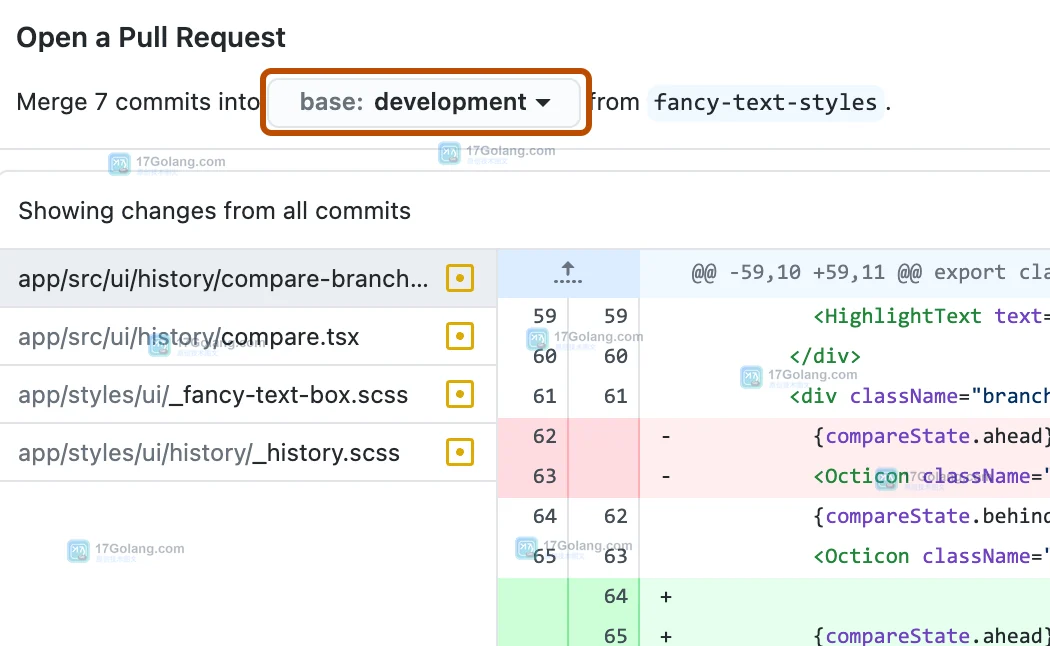 GitHub Desktop 怎么预览 Pull Request：Changes、History 与 base 分支核对