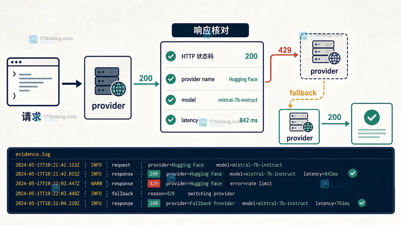 Hugging Face Inference Providers 怎么固定 provider：自动路由、fallback 与响应核对