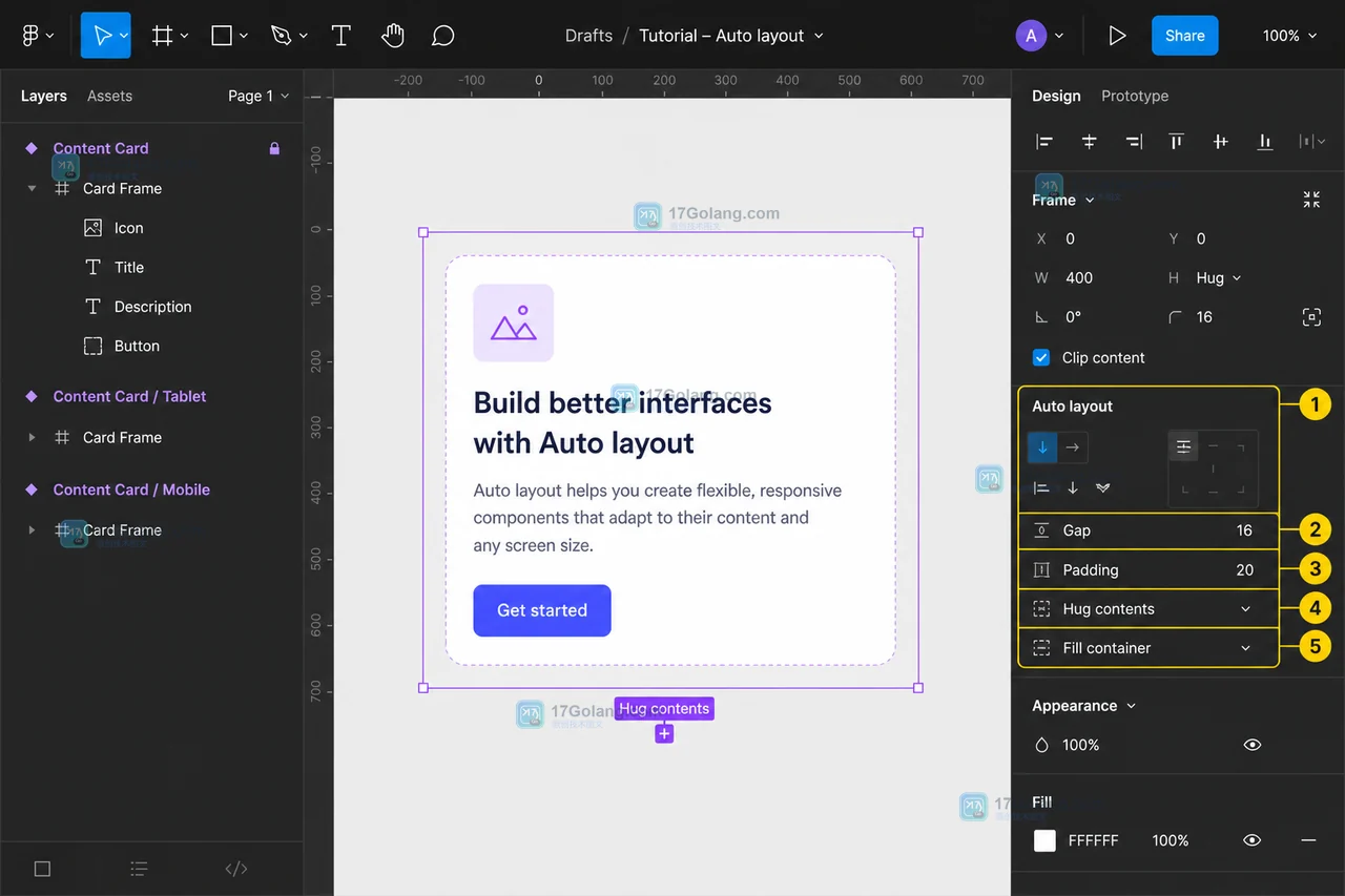Figma Auto Layout 间距不随容器变化：右侧面板、约束选项与预览验证