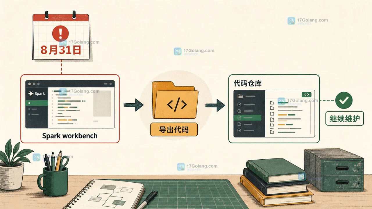 GitHub Spark 将于 2026 年 8 月 31 日退役：现有应用导出、llm() 影响与迁移检查