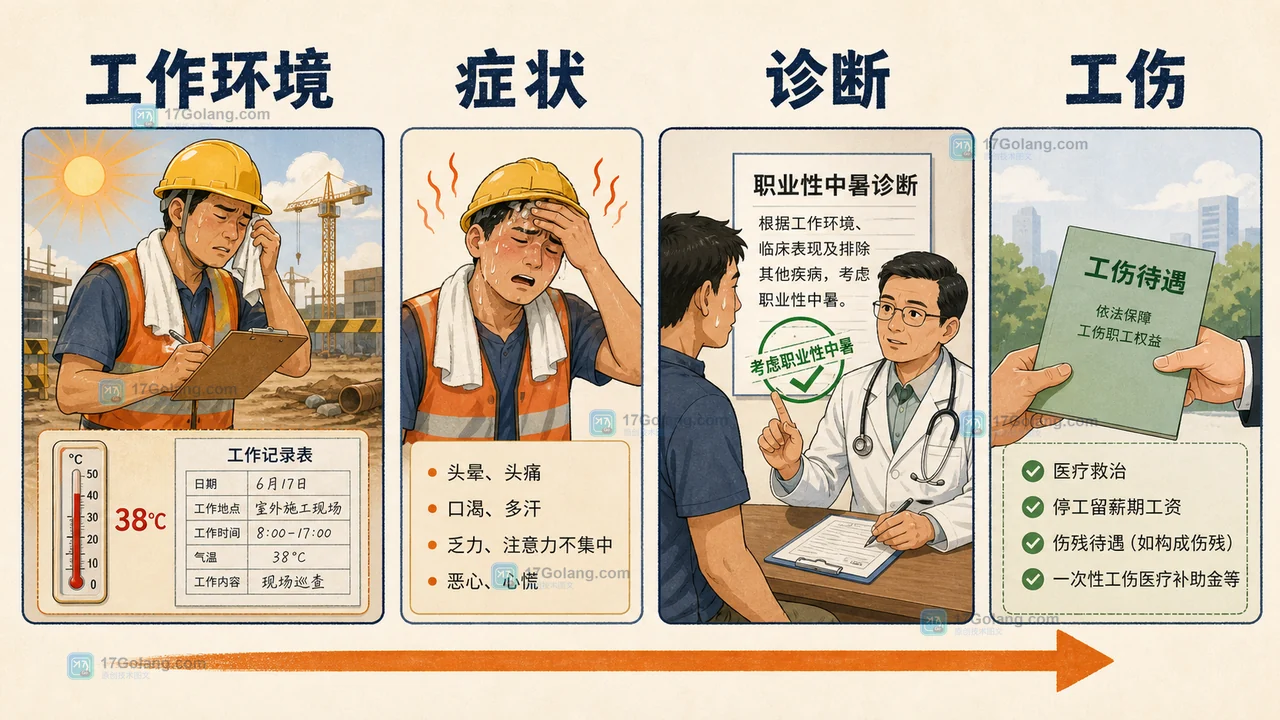 工作时中暑能不能算工伤：职业病诊断、申请时限和留证顺序