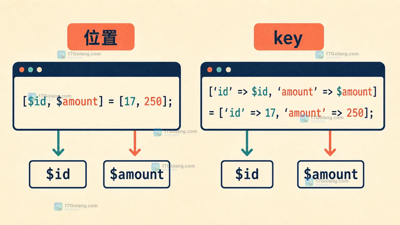 PHP 数组解构怎么处理缺失键：list、key 映射与输入校验