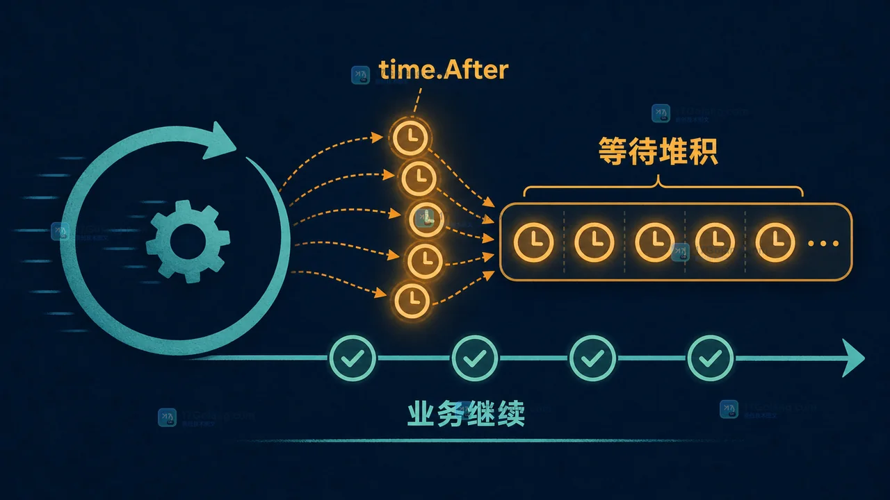 Go time.After 在循环里为何拖慢服务：定时器回收、退出路径与泄漏排查