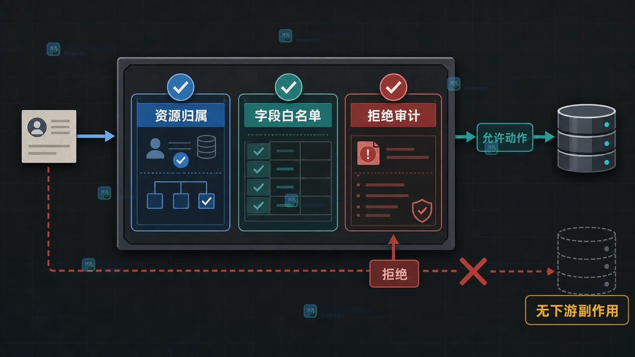 AI 工具调用怎么防止参数越权：服务端重算权限、字段白名单与拒绝验收