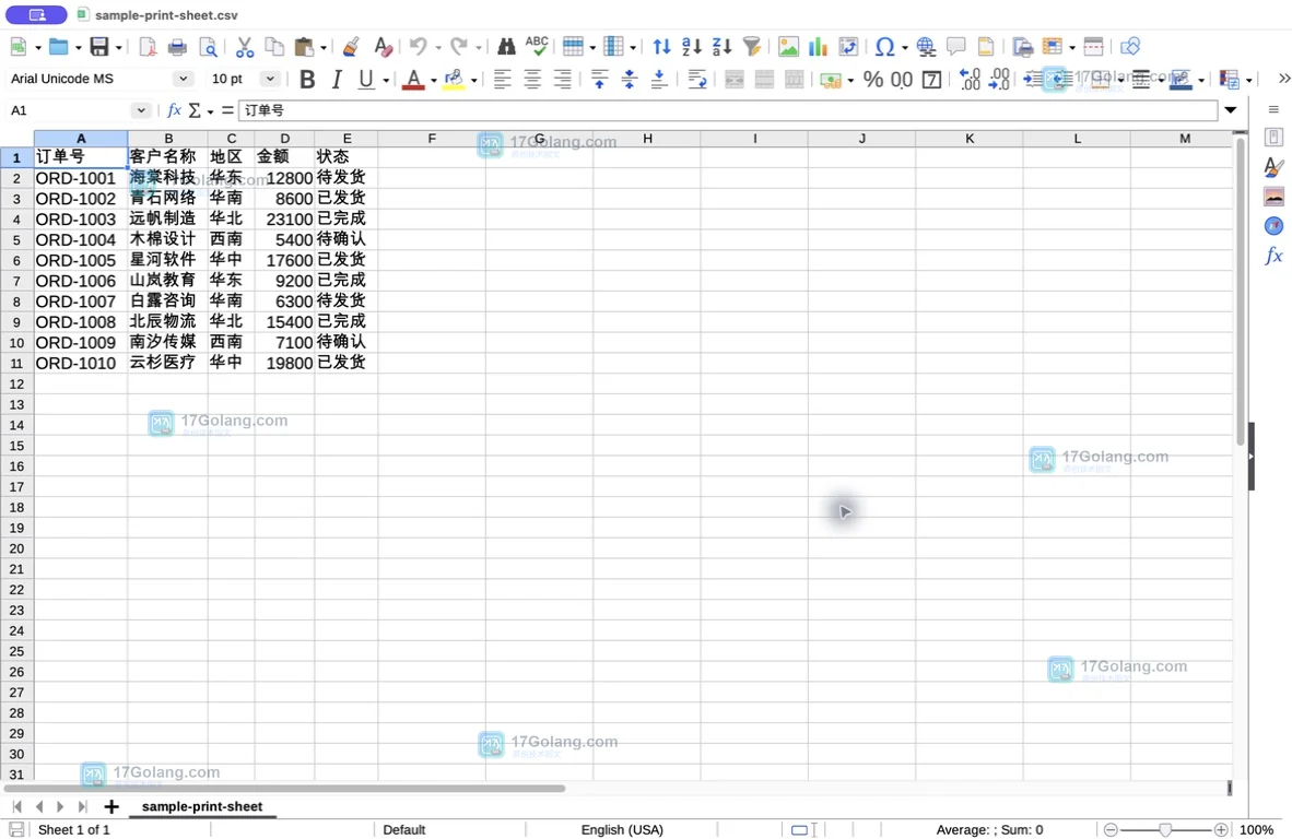 LibreOffice Calc 怎么固定表头打印：重复行、分页预览与导出核对