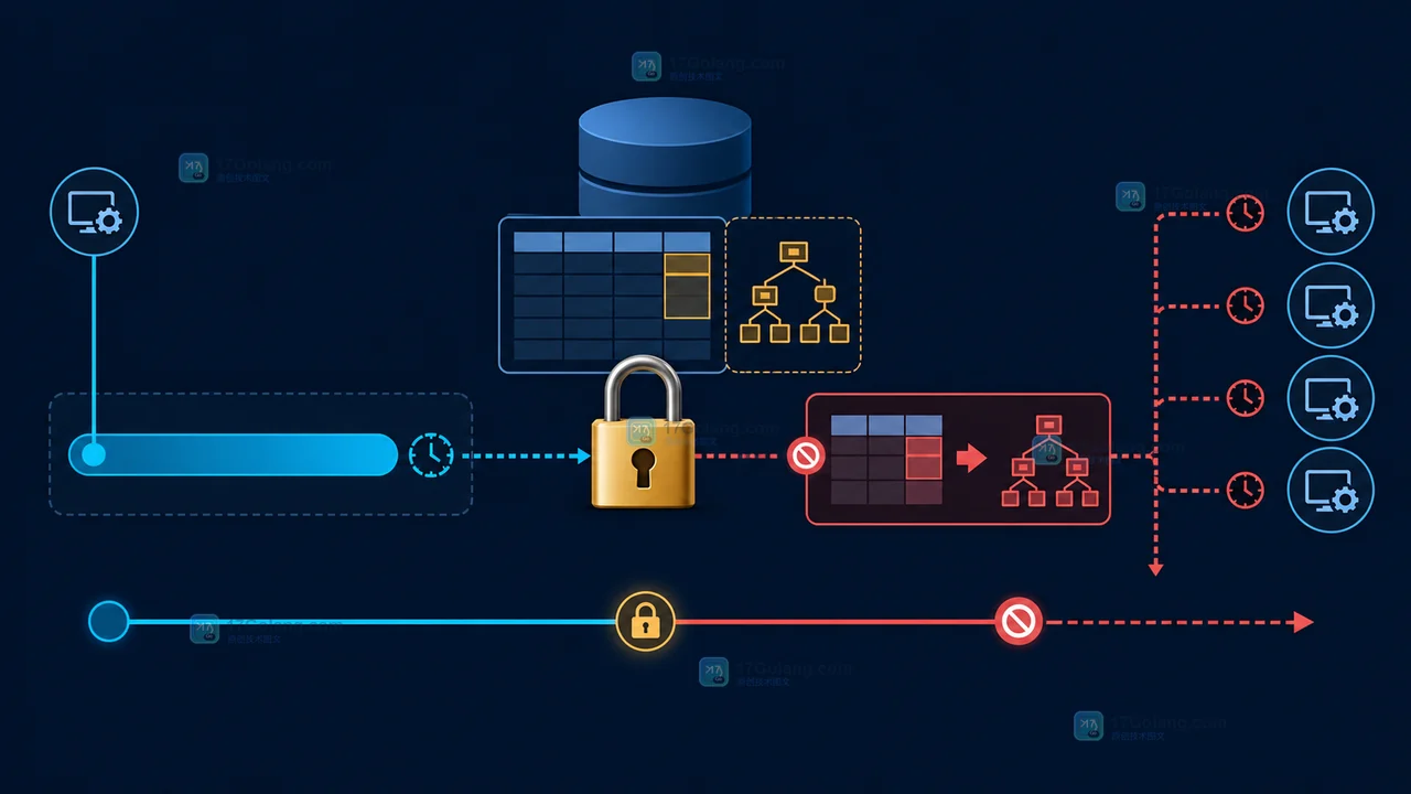 MySQL 在线加索引怎么降低锁表风险：算法、元数据锁与回滚检查